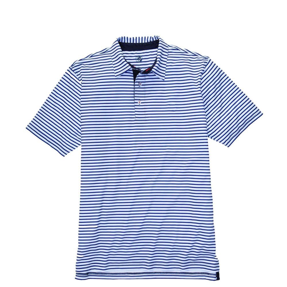 Southern Proper Performance Golf or Casual Polo‎ in Hydrangea and Navy, Size S